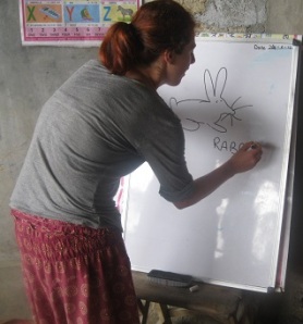 Loren  from Holland teaching art  on june  24-2013